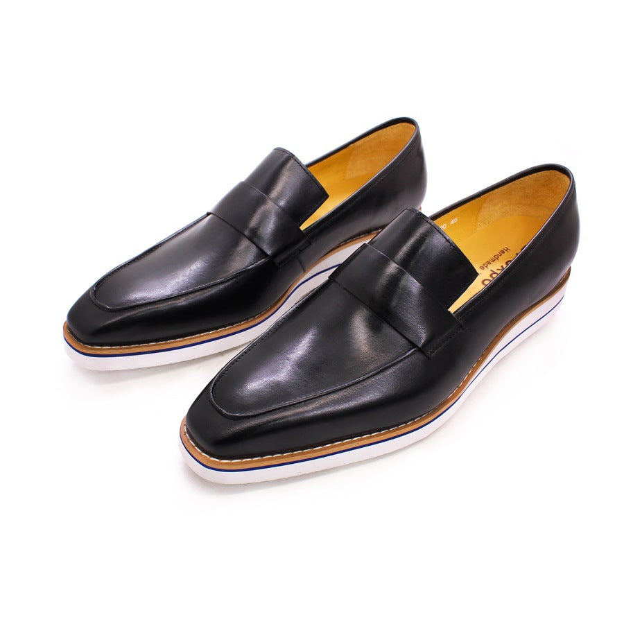 Men Casual Leather Flat Retro Loafers-RAIIFY