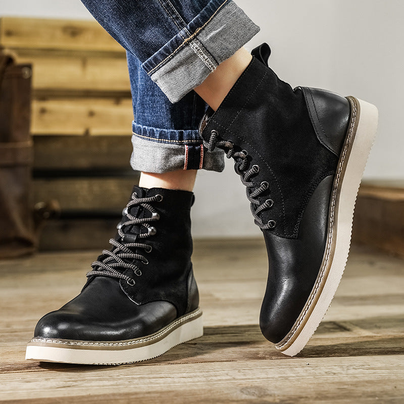 Men Retro Casual Leather Handmade Boots-RAIIFY