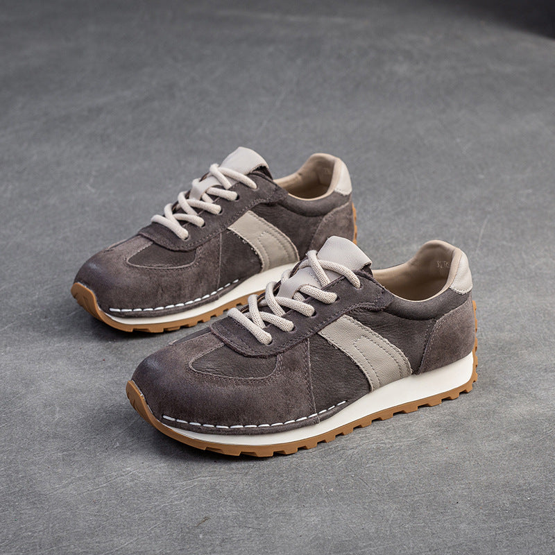 Women Stylish Color Matching Leather Casual Shoes-RAIIFY