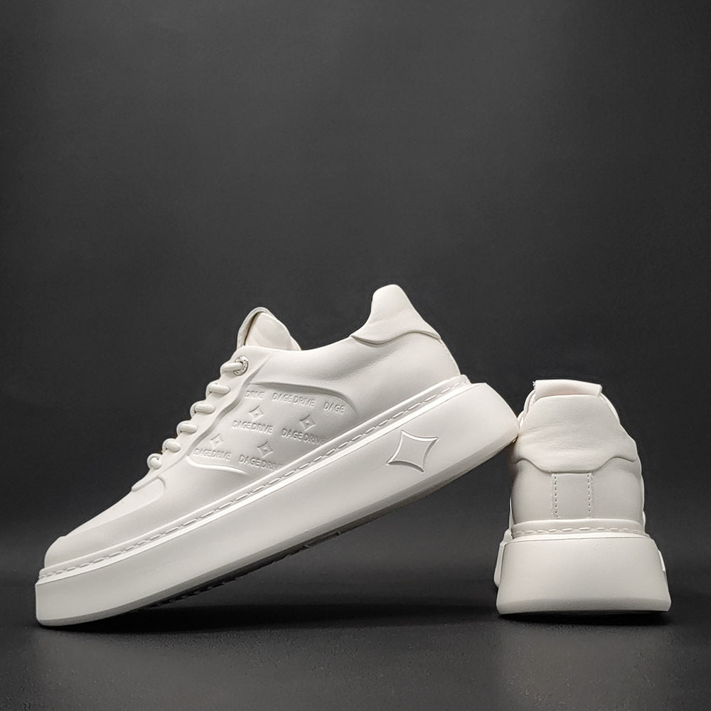 Men Minimalist Embossed Leather Casual Shoes-RAIIFY