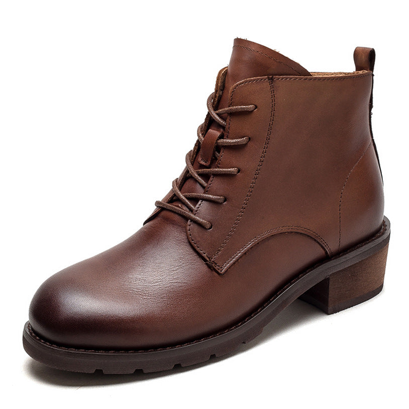 Women Classic Minimalist Chunky Heel Ankle Boots-RAIIFY