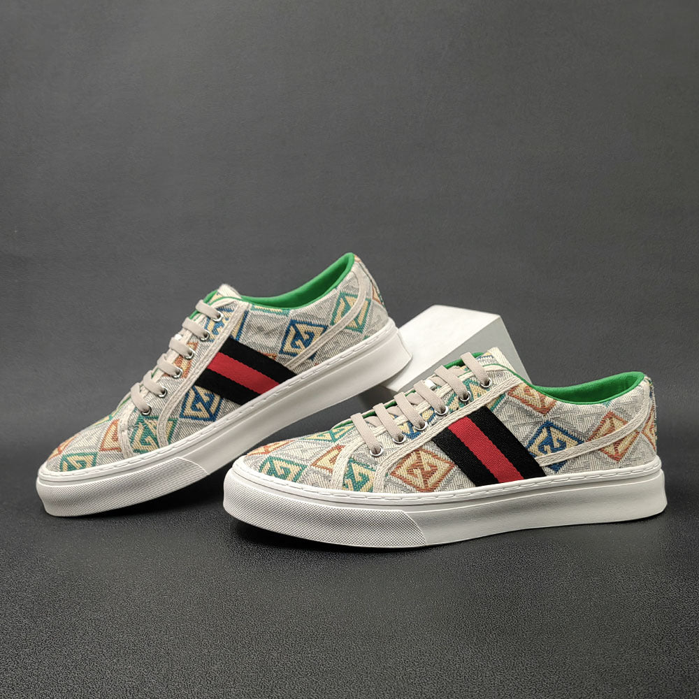 Men Stylish Canvas Flat Casual Shoes-RAIIFY