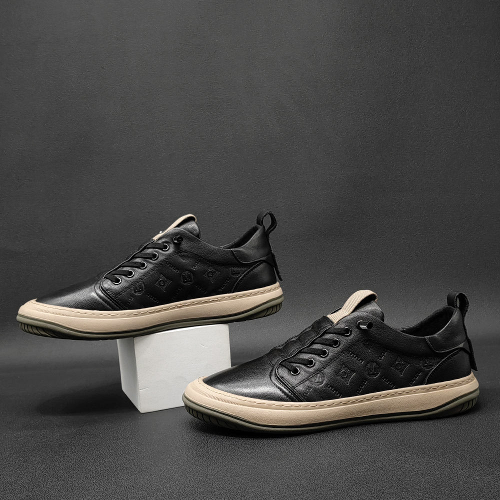 Men Minimalist Leather Flat Soft Casual Shoes-RAIIFY