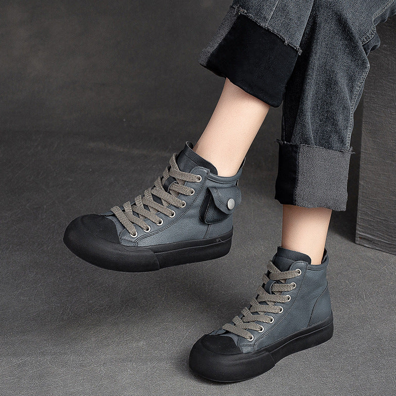Women Retro Casual Leather Comfort Ankle Boots-RAIIFY