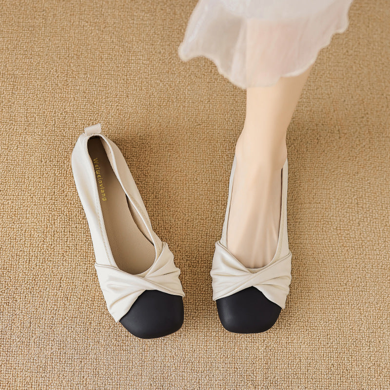Women Retro Casual Leather Soft Flats-RAIIFY