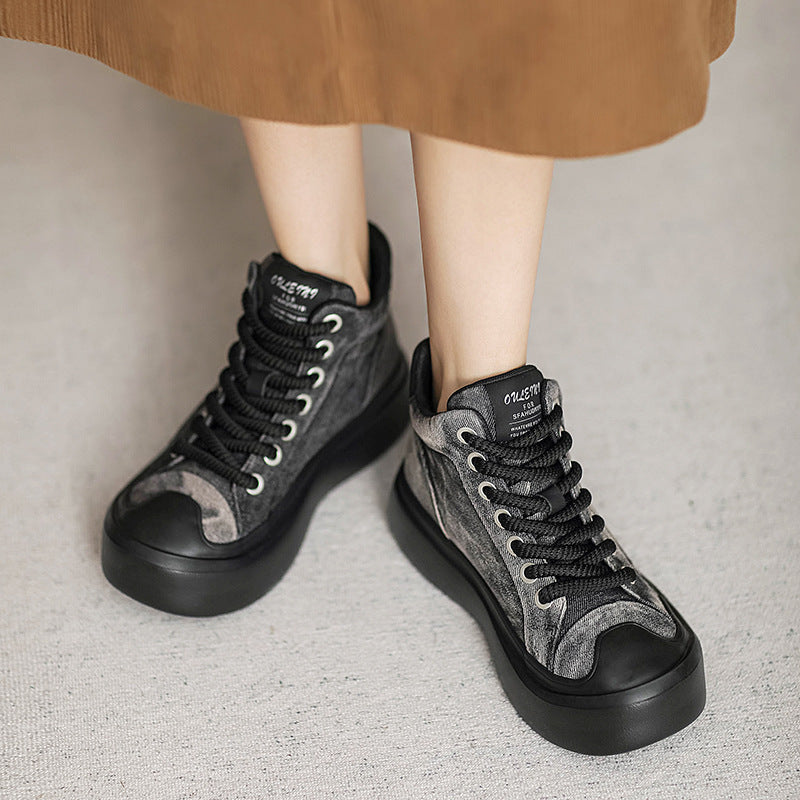 Women Stylish Denim Casual Ankle Boots-RAIIFY