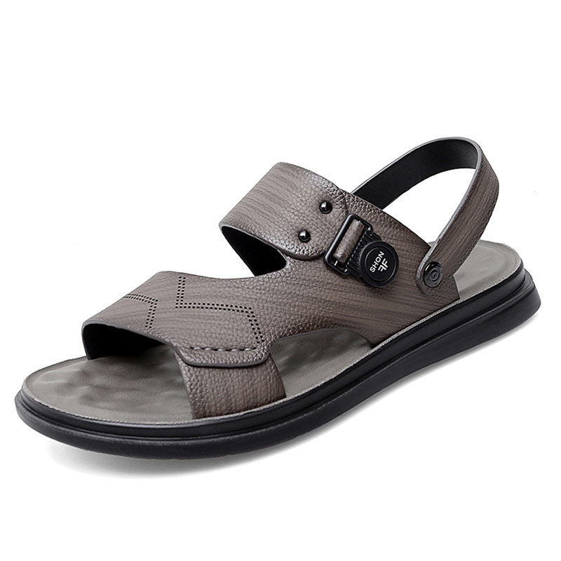 Men Fashion Casual Leather Beach Sandals-RAIIFY