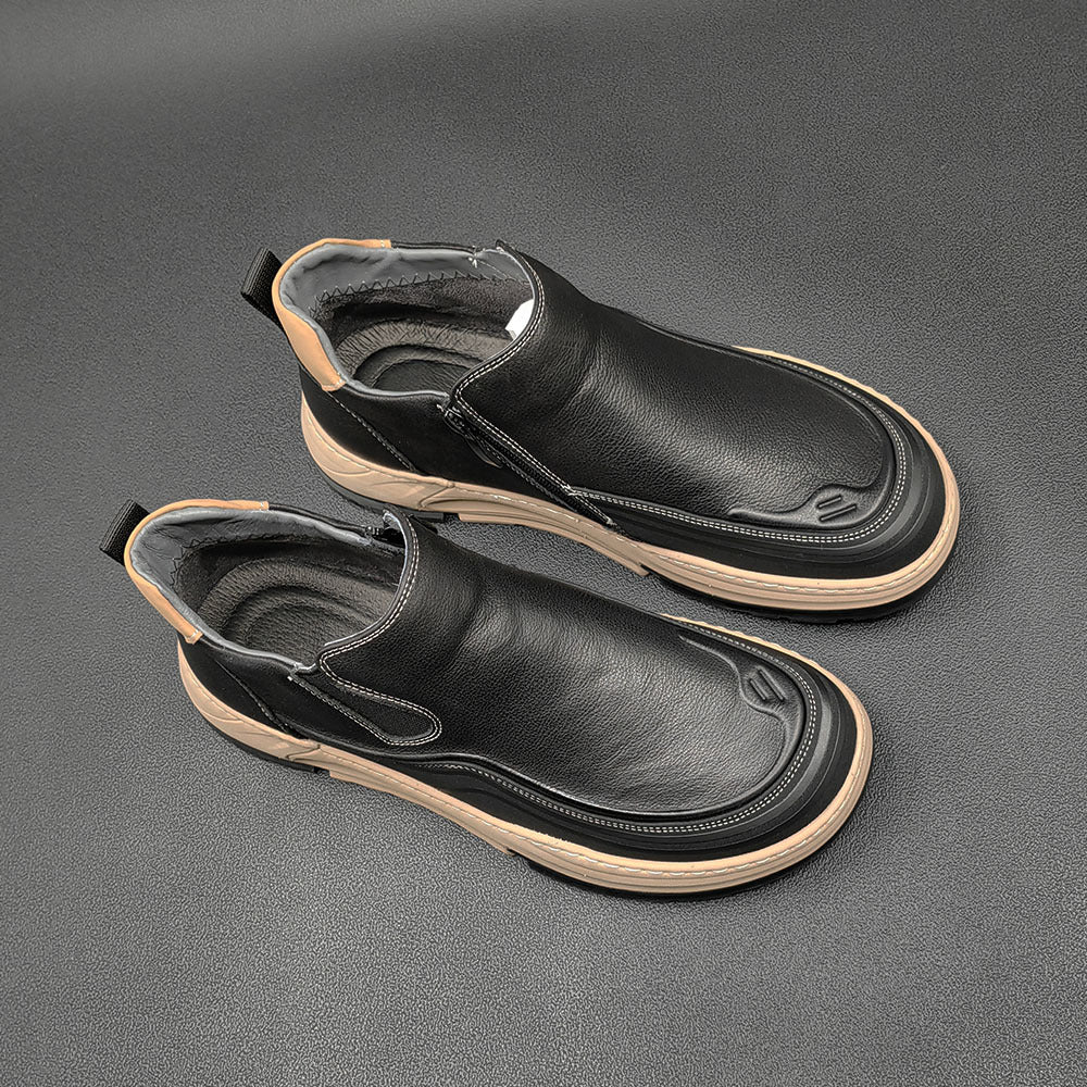 Men Fashion Minimalist Leather Ankle Boots-RAIIFY