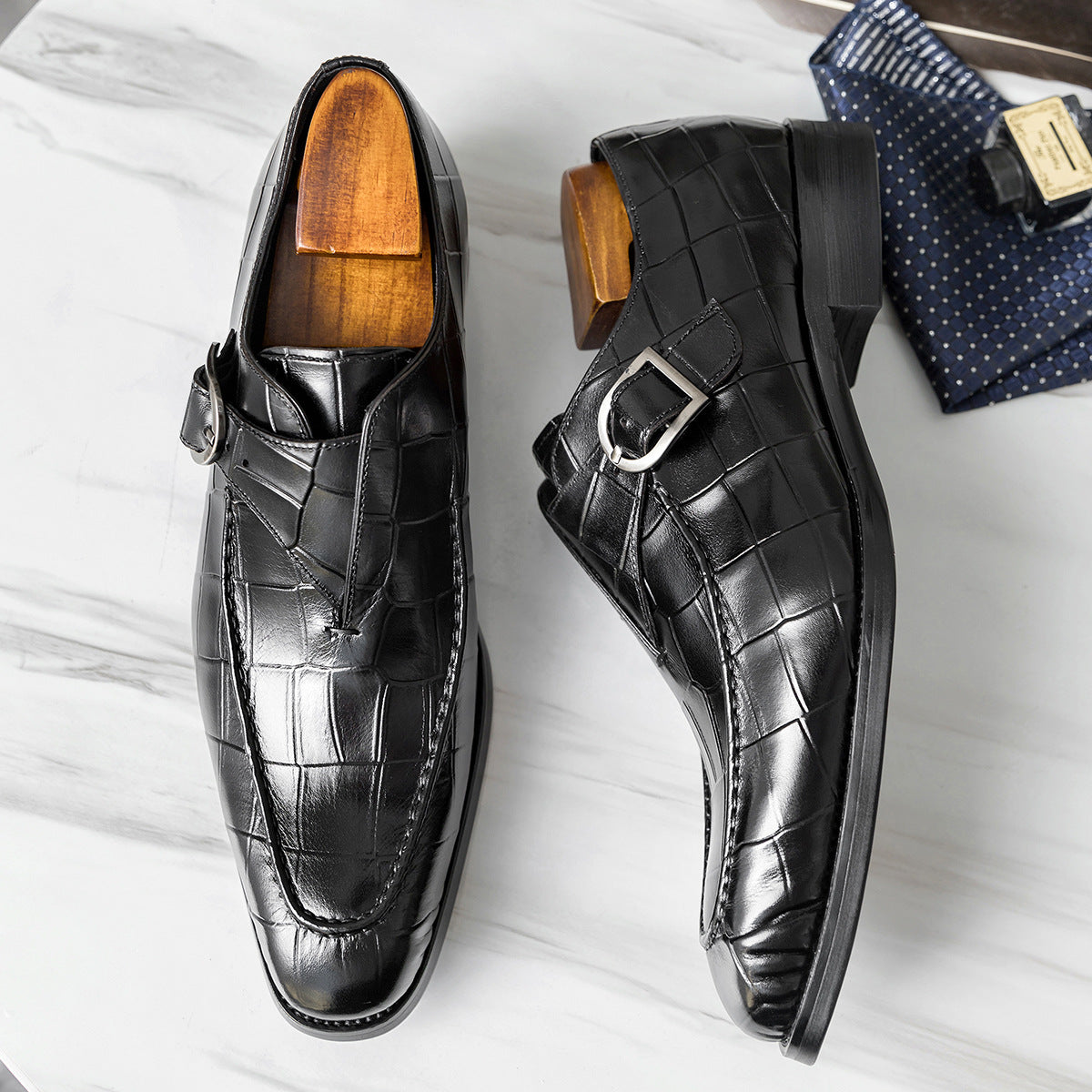 Men Classic Glossy Leather Oxford Shoes-RAIIFY