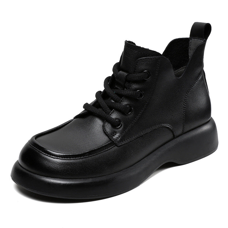 Women Retro Minimalist Soft Leather Ankle Boots-RAIIFY