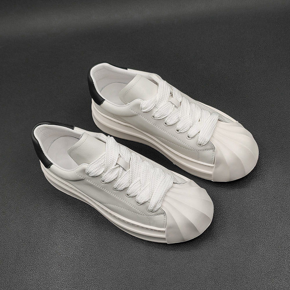 Men Casual Fashion Leather Flat Sneakers-RAIIFY