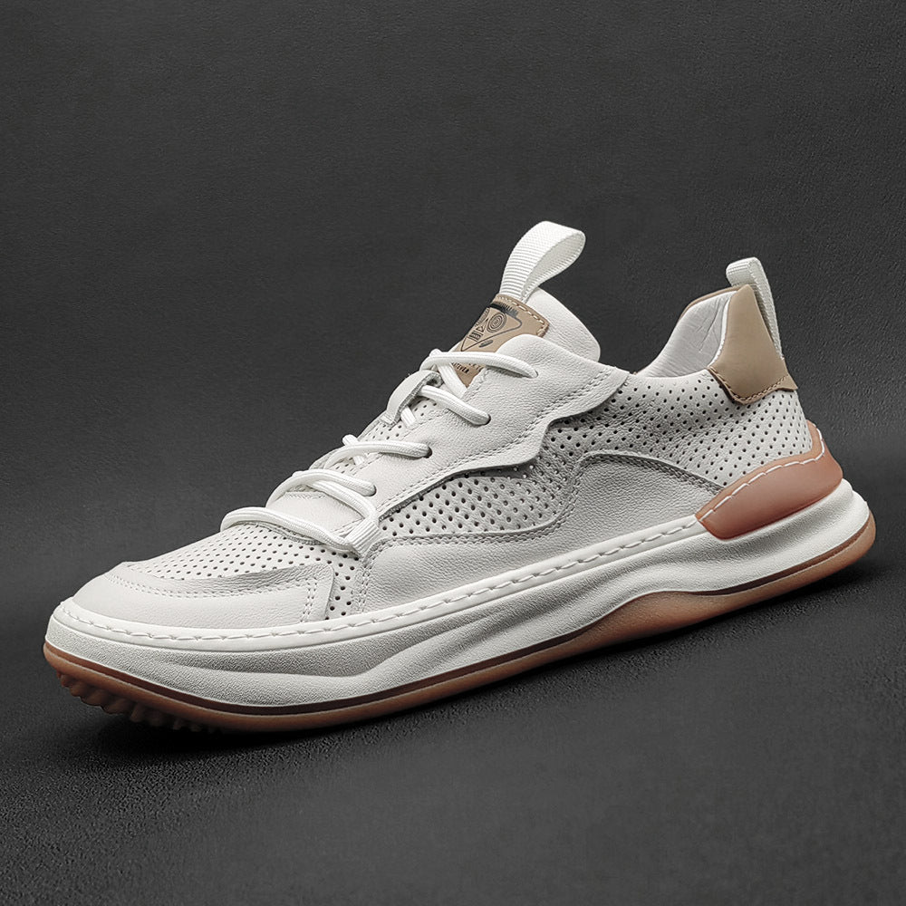 Men Hollow Leather Breathable Fashion Casual Sneakers-RAIIFY