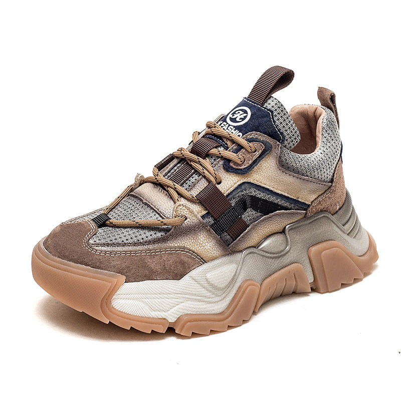 Women Retro Patchwork Casual Platform Dad Sneakers-RAIIFY