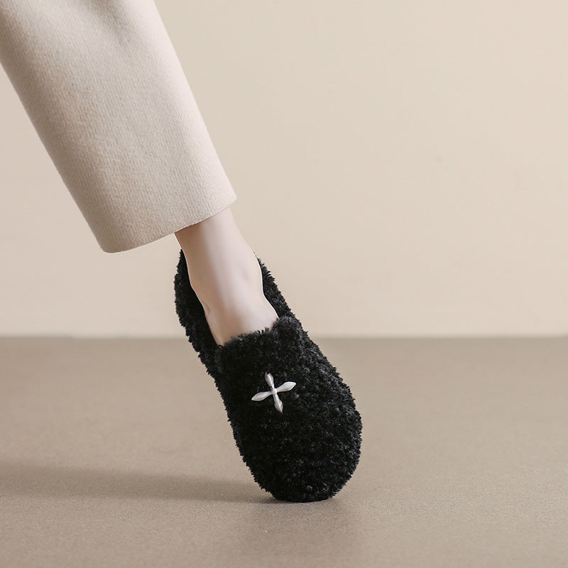 Women Winter Flat Soft Fur Casual Shoes-RAIIFY