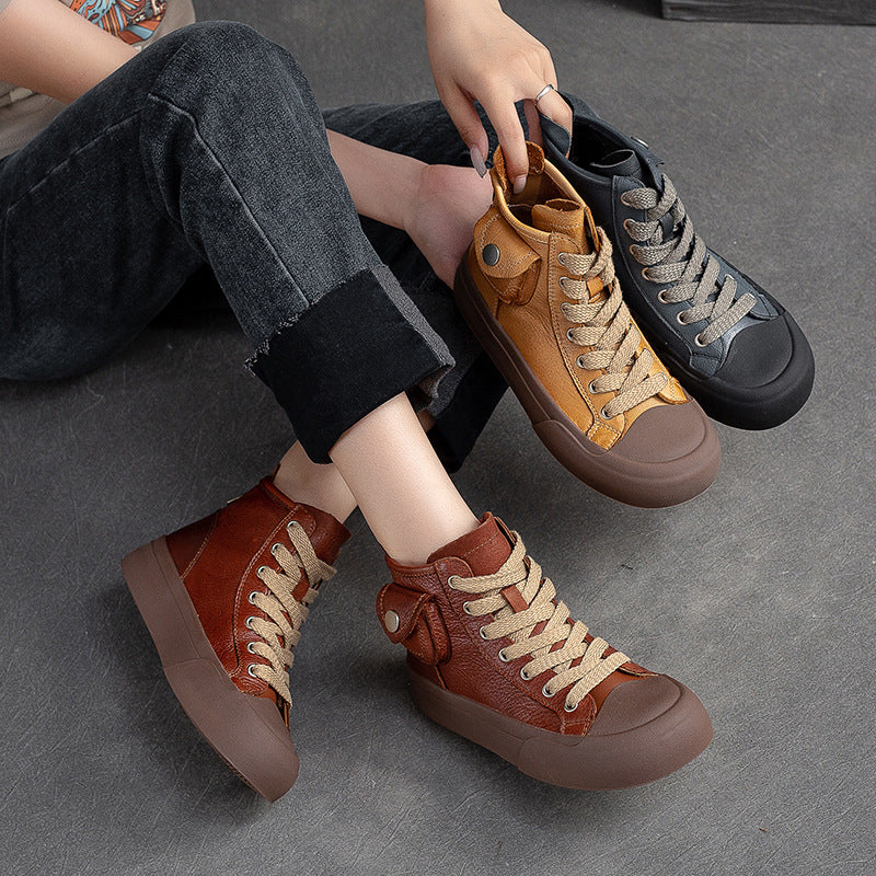 Women Retro Casual Leather Comfort Ankle Boots-RAIIFY