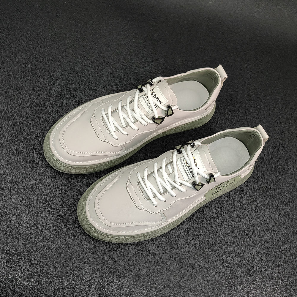 Men Fashion Leather Flat Casual Sneakers-RAIIFY