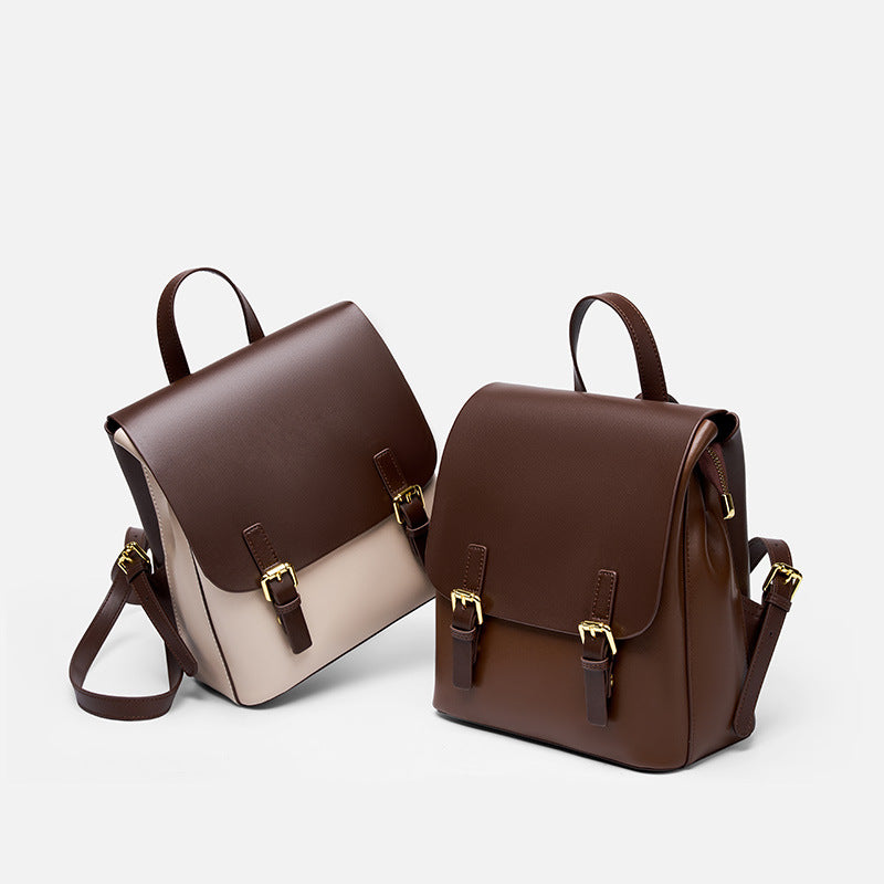 Women Classic Minimalist Casual Leather Backpack-RAIIFY