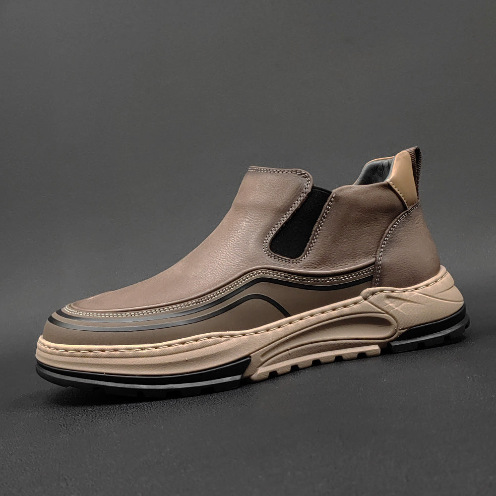 Men Fashion Minimalist Leather Ankle Boots-RAIIFY