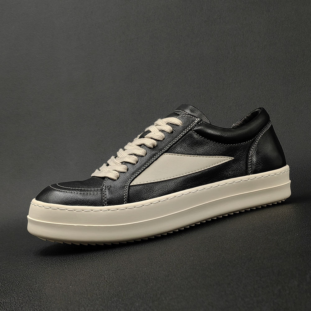 Men Casual Minimalist Patchwork Leather Flat Shoes-RAIIFY