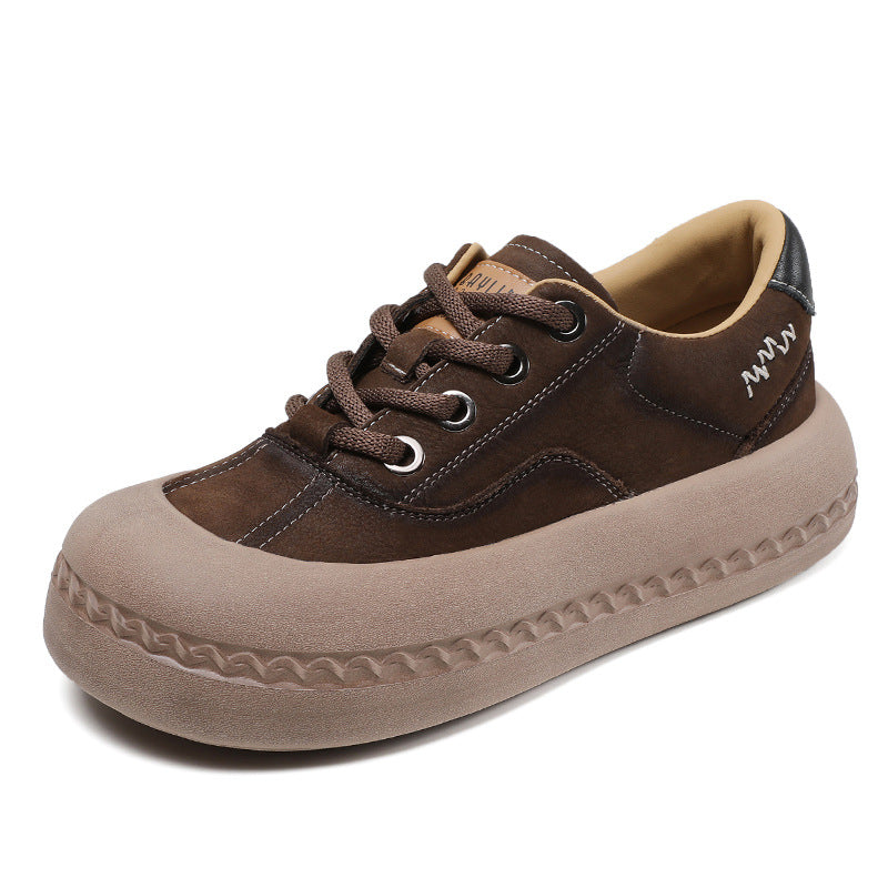 Women Retro Fashion Leather Casual Shoes-RAIIFY