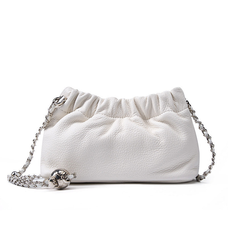 Women Minimalist Soft Leather Chain Strap Cross Body Bag-RAIIFY