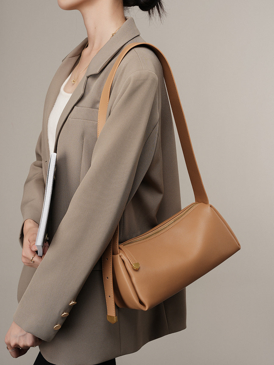 Women Casual Minimalist Soft Cowhide Shoulder Bag-RAIIFY