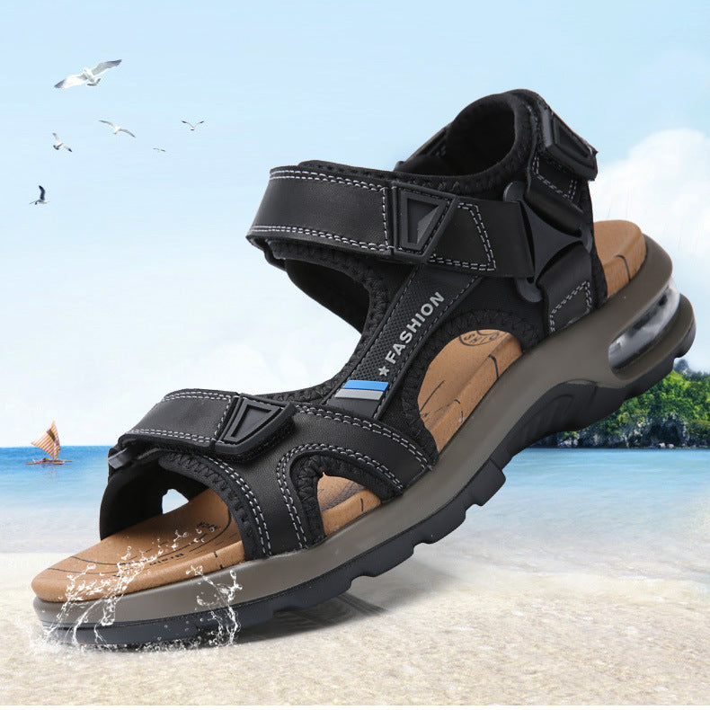 Men Summer Leather Casual Air Cushion Sandals-RAIIFY