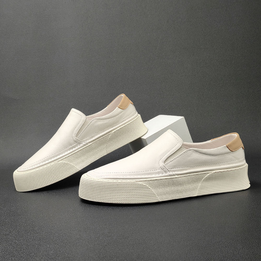 Men Minimalist Leather Flat Casual Loafers-RAIIFY