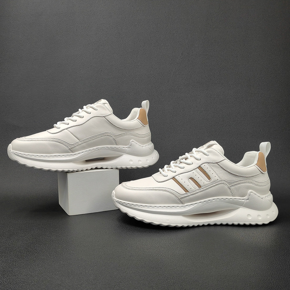Men Stylish Thick Soled Leather Casual Shoes-RAIIFY