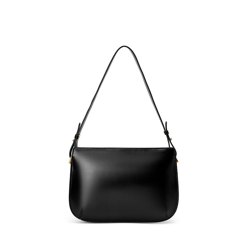 Women Minimalist Solid Leather Shoulder Bag-RAIIFY