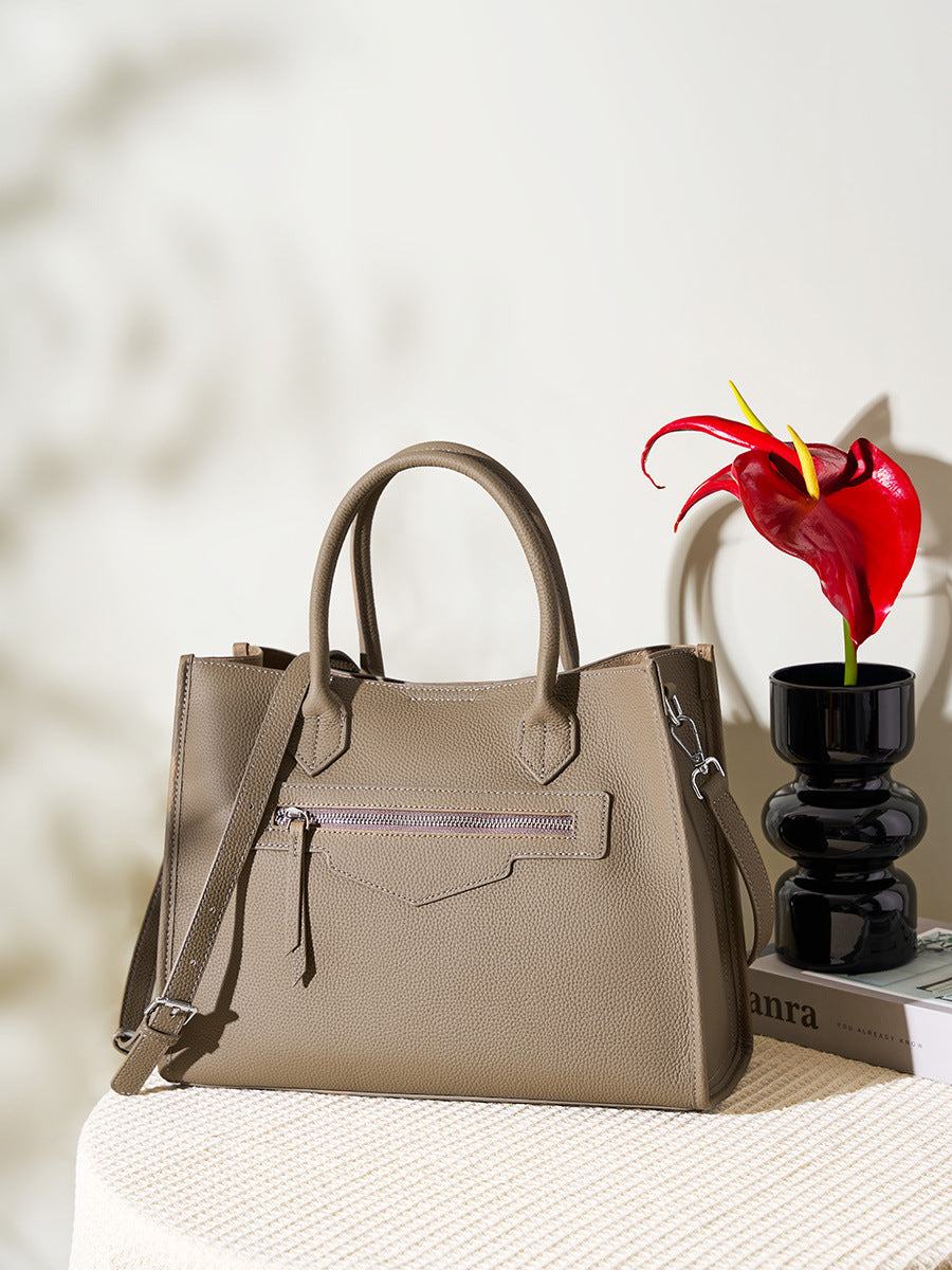 Women Soft Cowhide Minimalist Casual Tote Bag-RAIIFY