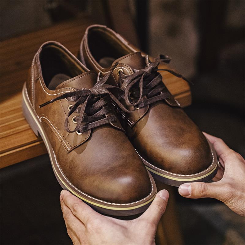 Men Classic Cowhide Leather Casual Work Shoes Men Classic Cowhide Leather Casual Work Shoes