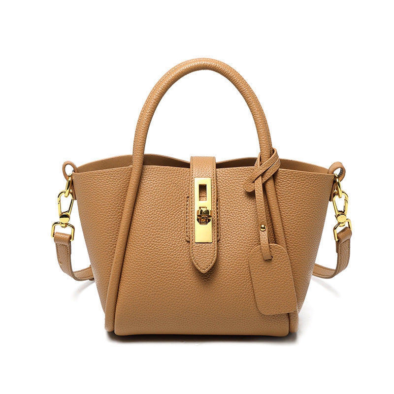 Women Casual Leather Bucket Bag-RAIIFY