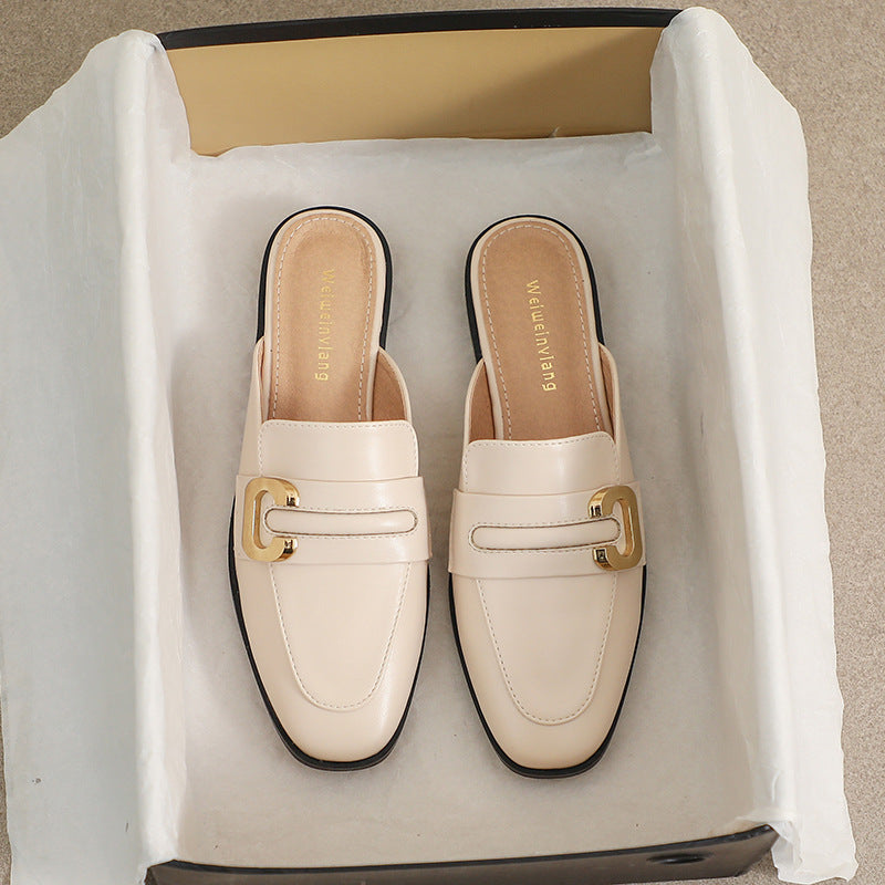 Women Retro Pointed Toe Flat Mules-RAIIFY
