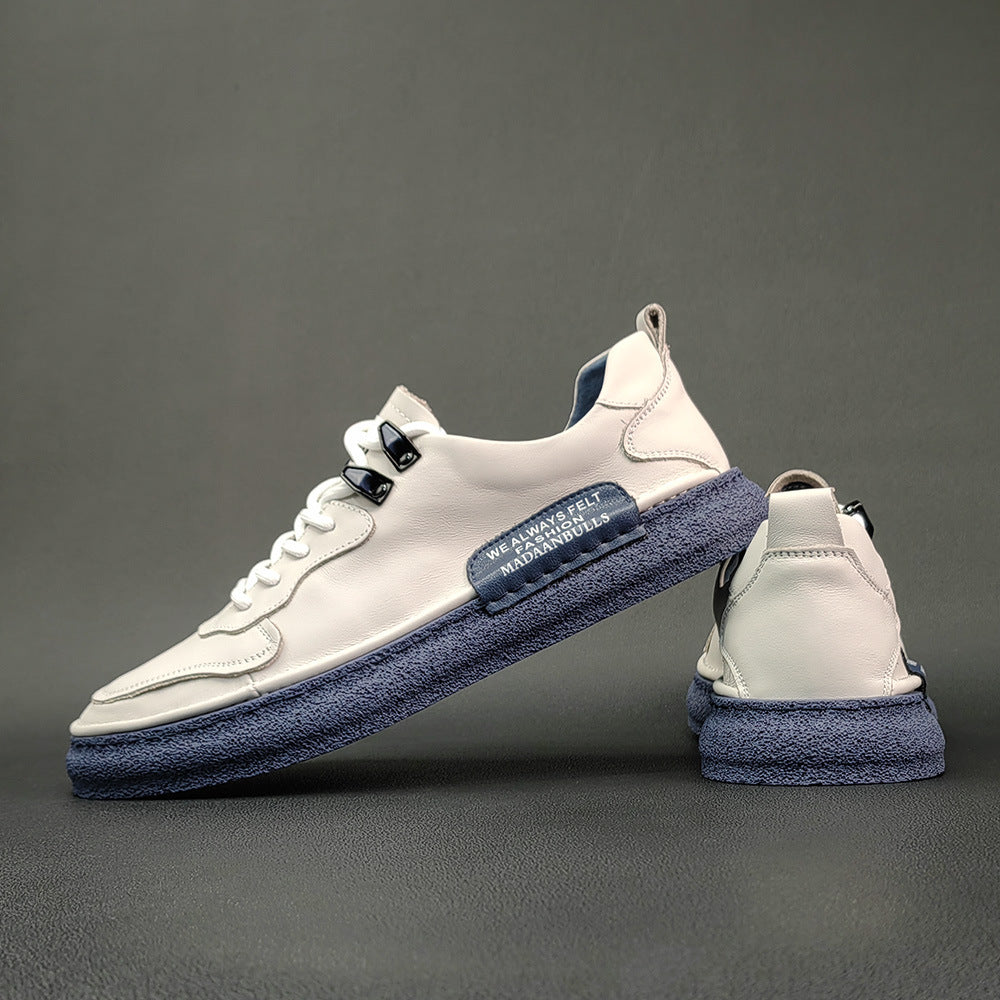 Men Fashion Leather Flat Casual Sneakers-RAIIFY