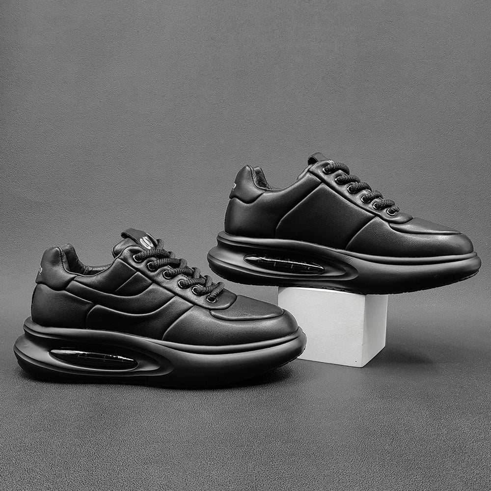 Men Minimalist Leather Thick Soled Casual Shoes-RAIIFY