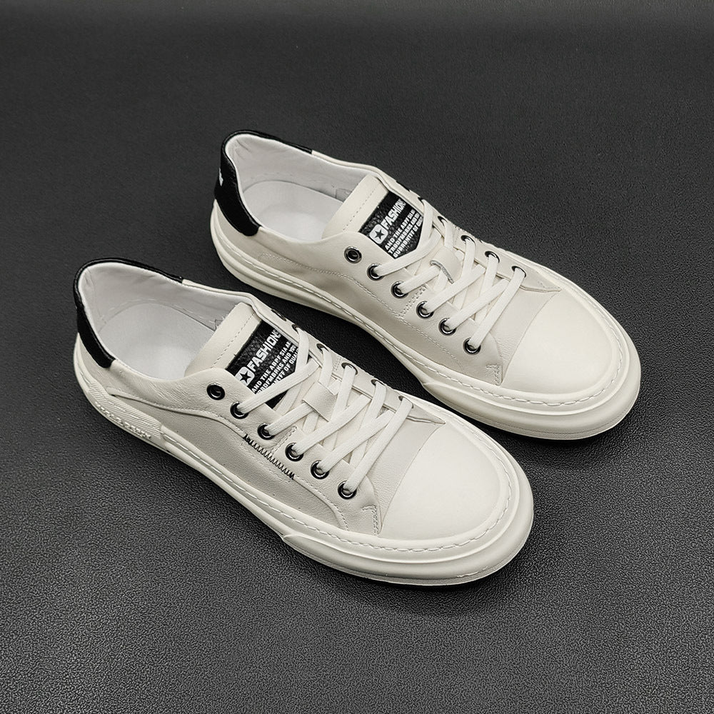 Men Fashion Leather Flat Soft Casual Sneakers-RAIIFY