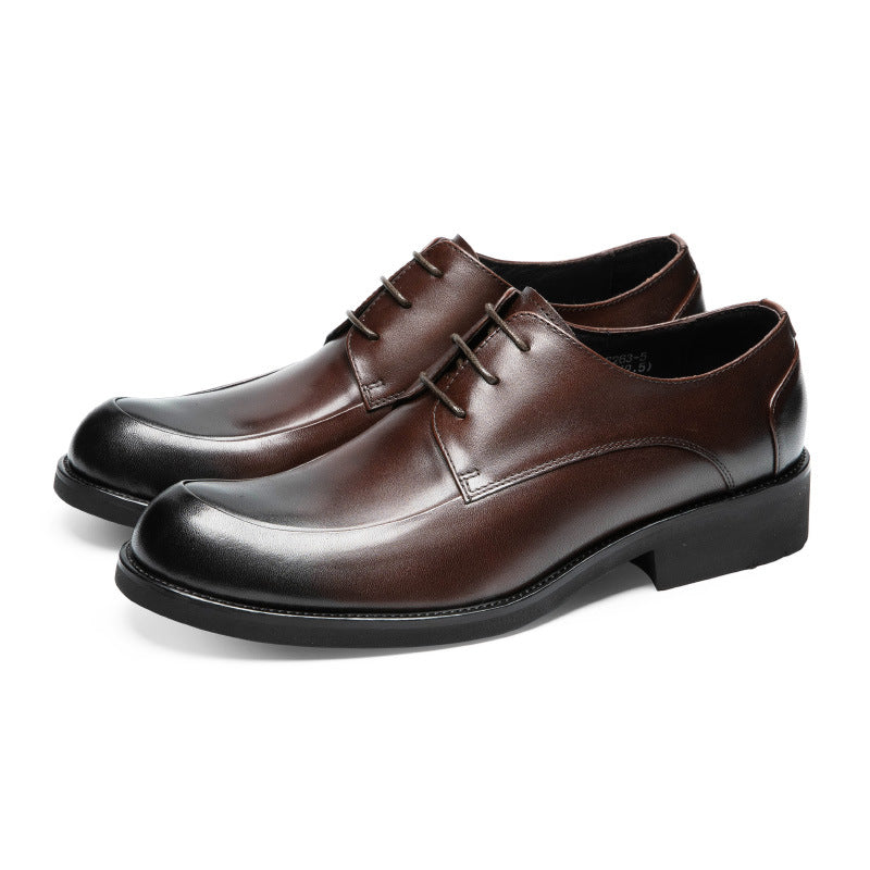 Men Plain Cowhide Oxford Dress Shoes-RAIIFY