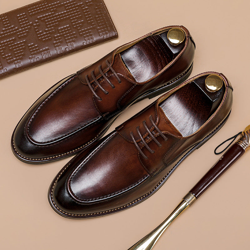 Men Retro Classic Cowhide Casual Oxford Shoes-RAIIFY