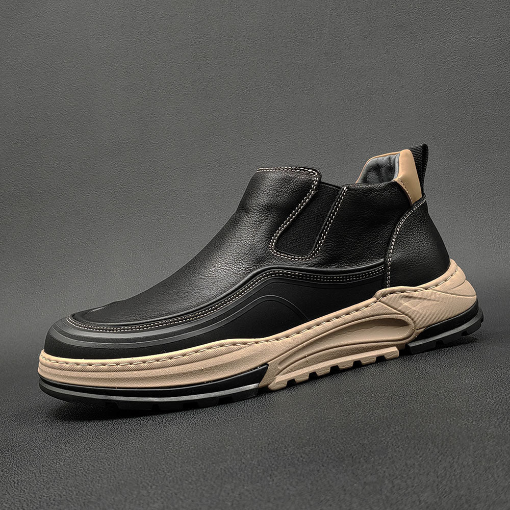 Men Fashion Minimalist Leather Ankle Boots-RAIIFY