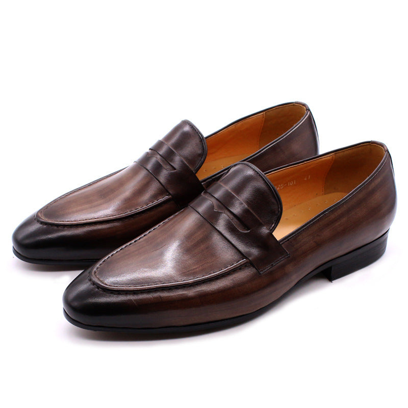 Men Cowhide Casual Leather Retro Loafers-RAIIFY