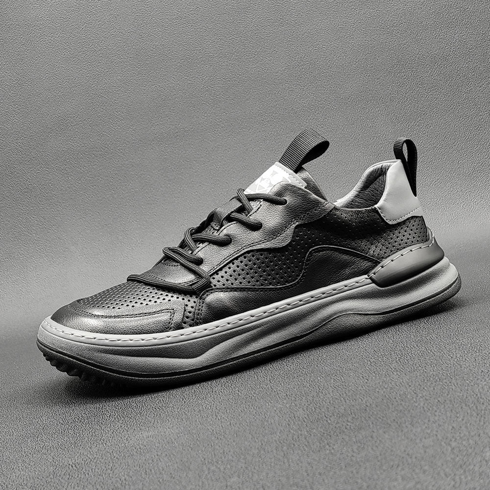 Men Hollow Leather Breathable Fashion Casual Sneakers-RAIIFY