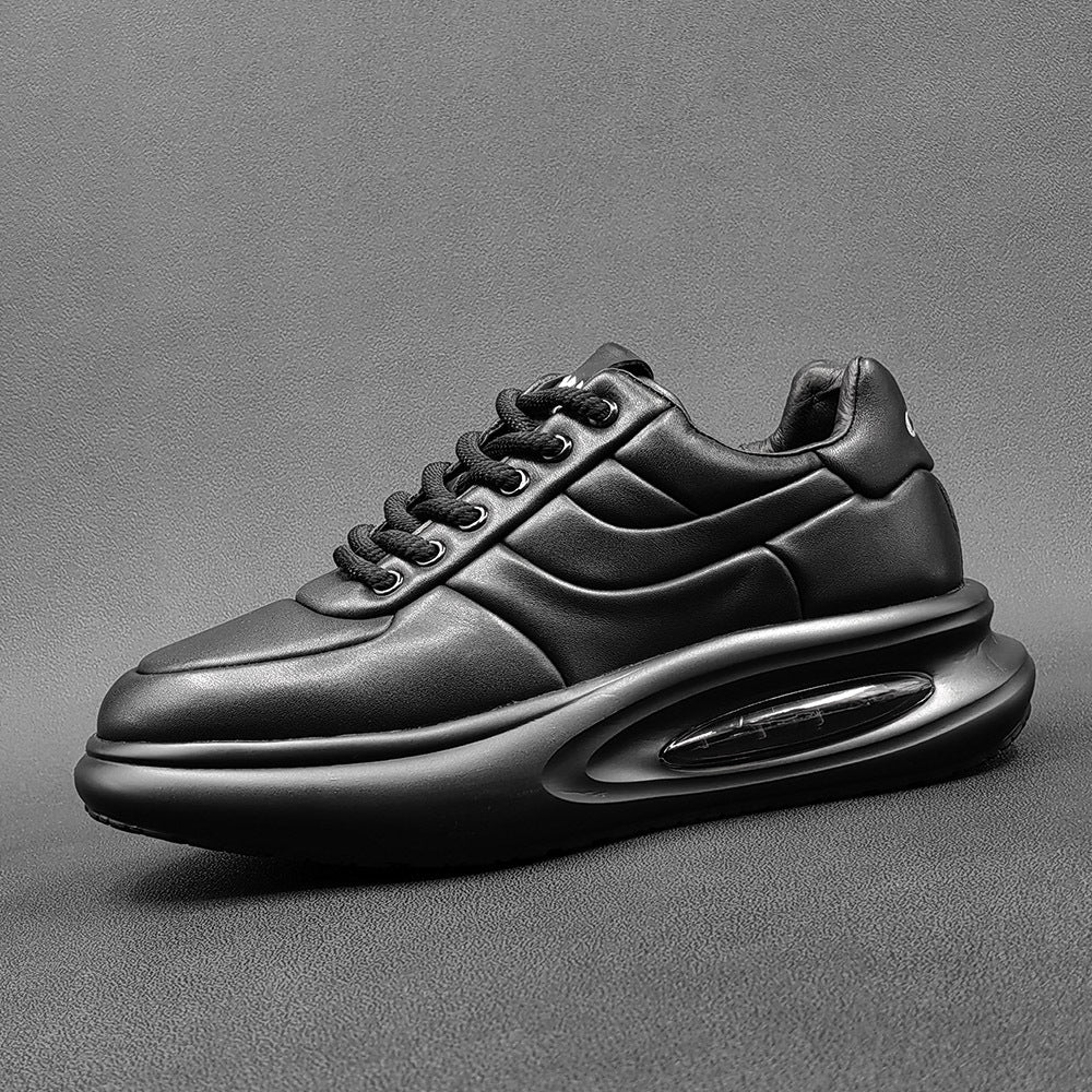 Men Minimalist Leather Thick Soled Casual Shoes-RAIIFY
