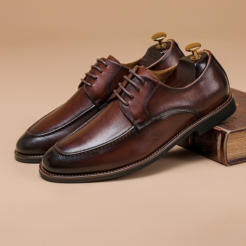 Men Retro Classic Cowhide Casual Oxford Shoes-RAIIFY