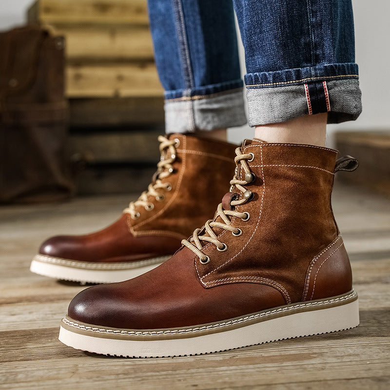 Men Retro Casual Leather Handmade Boots-RAIIFY