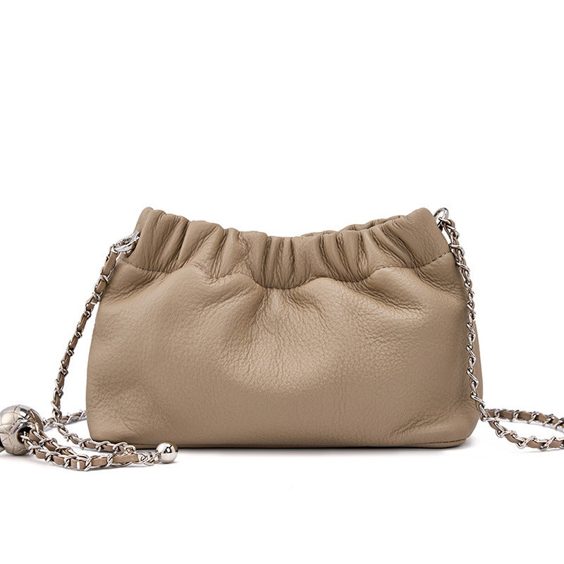 Women Minimalist Soft Leather Chain Strap Cross Body Bag-RAIIFY