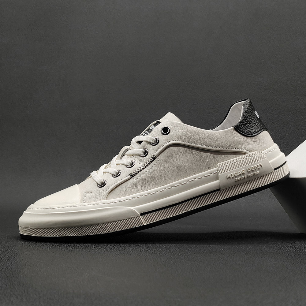 Men Fashion Leather Flat Soft Casual Sneakers-RAIIFY