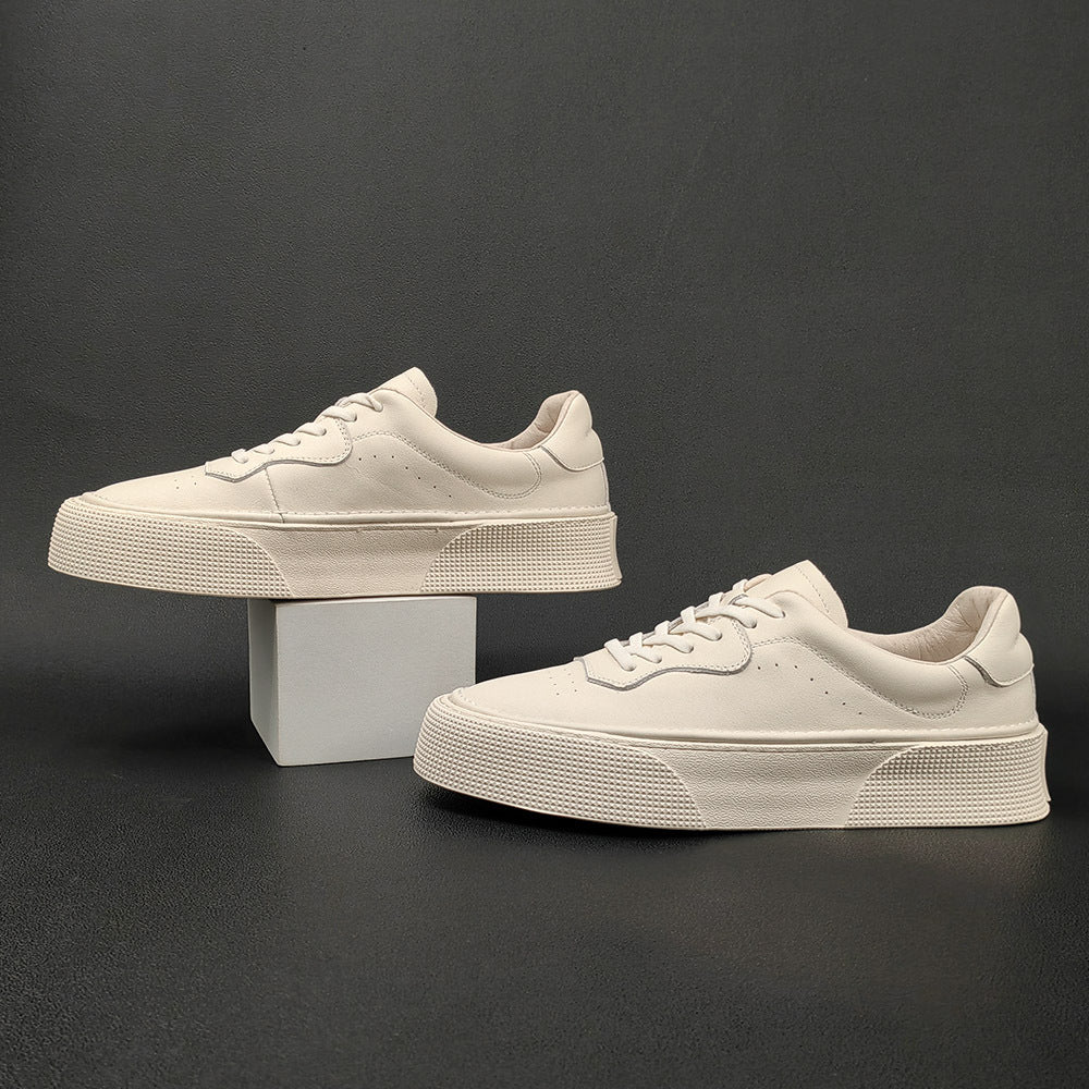 Men Minimalist Leather Flat Casual Sneakers-RAIIFY