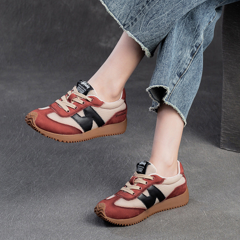 Women Color Matching Breathable Mesh Casual Sneakers-RAIIFY