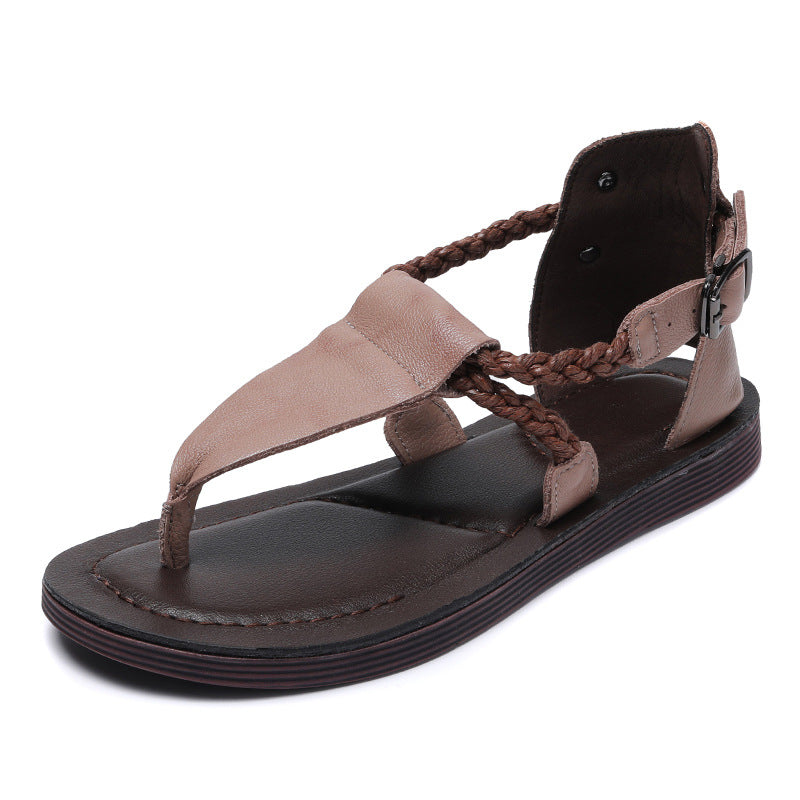 Women Leather Retro Casual Summer Sandals-RAIIFY